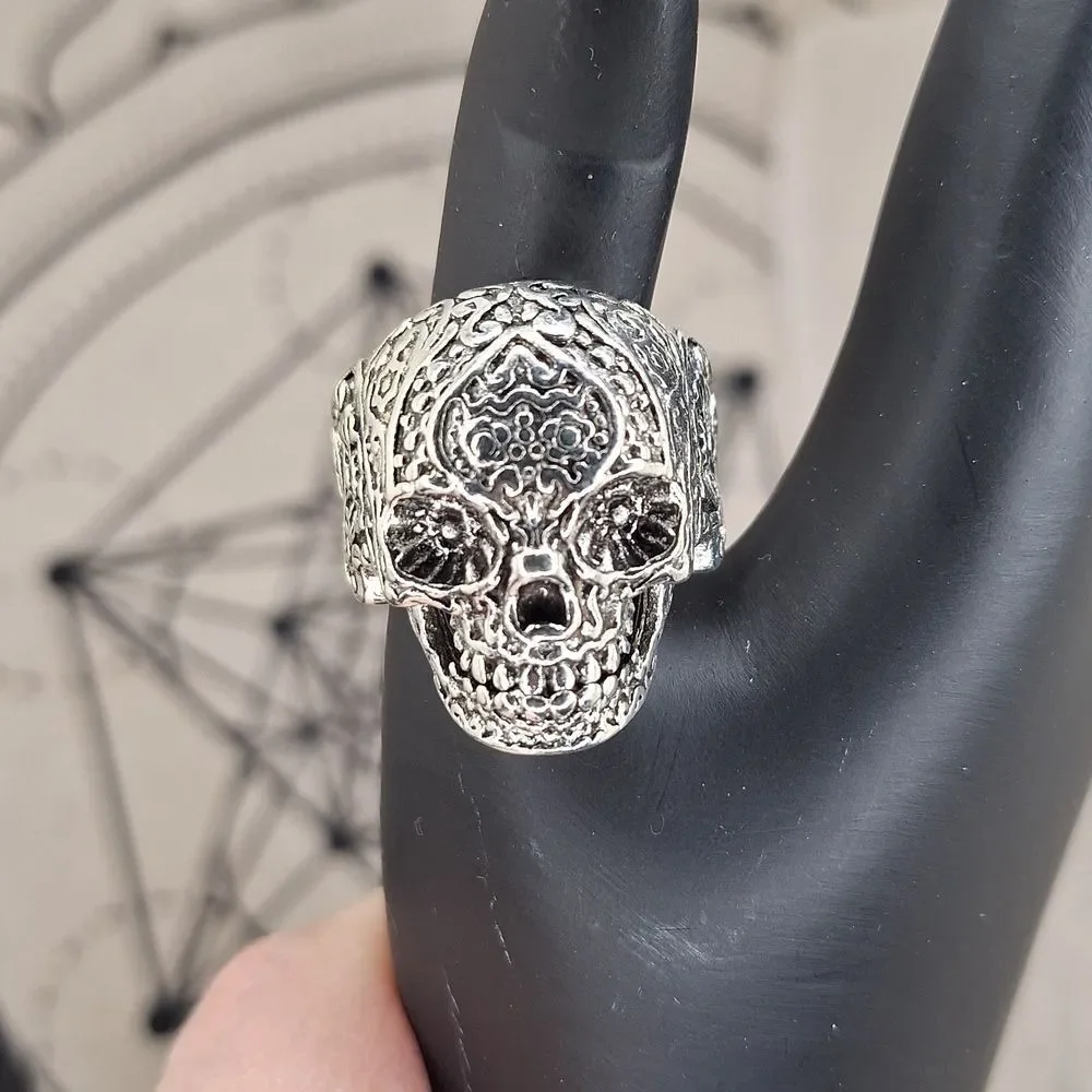 Sugar skull ring size 10 day of the dead dia de los muertos